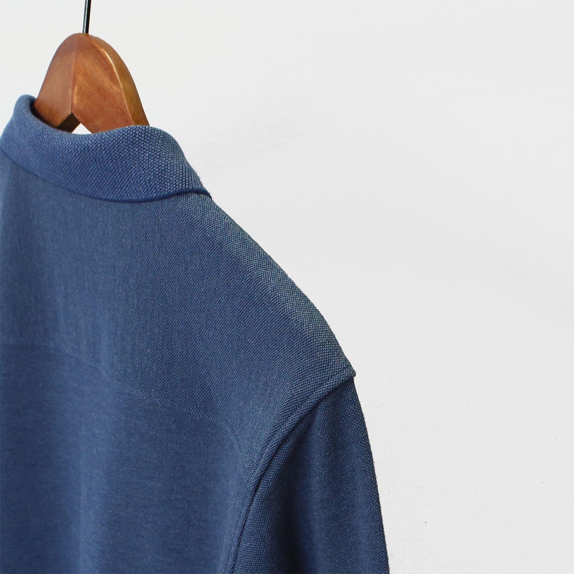 希少性の高いスビンゴールドを使用したメンズ長袖鹿の子ポロシャツ