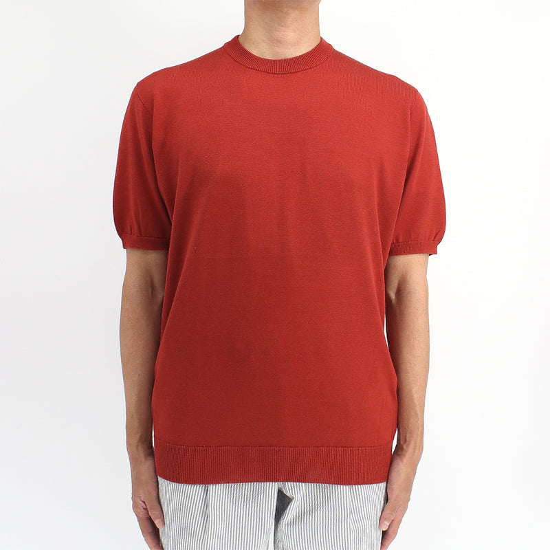MAYUCA® Washable Silk Short Sleeve Whole Garment Knitted Crew Neck T-Shirt