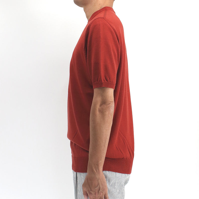 MAYUCA® Washable Silk Short Sleeve WHOLEGARMENT® Knitted Crew Neck T-Shirt