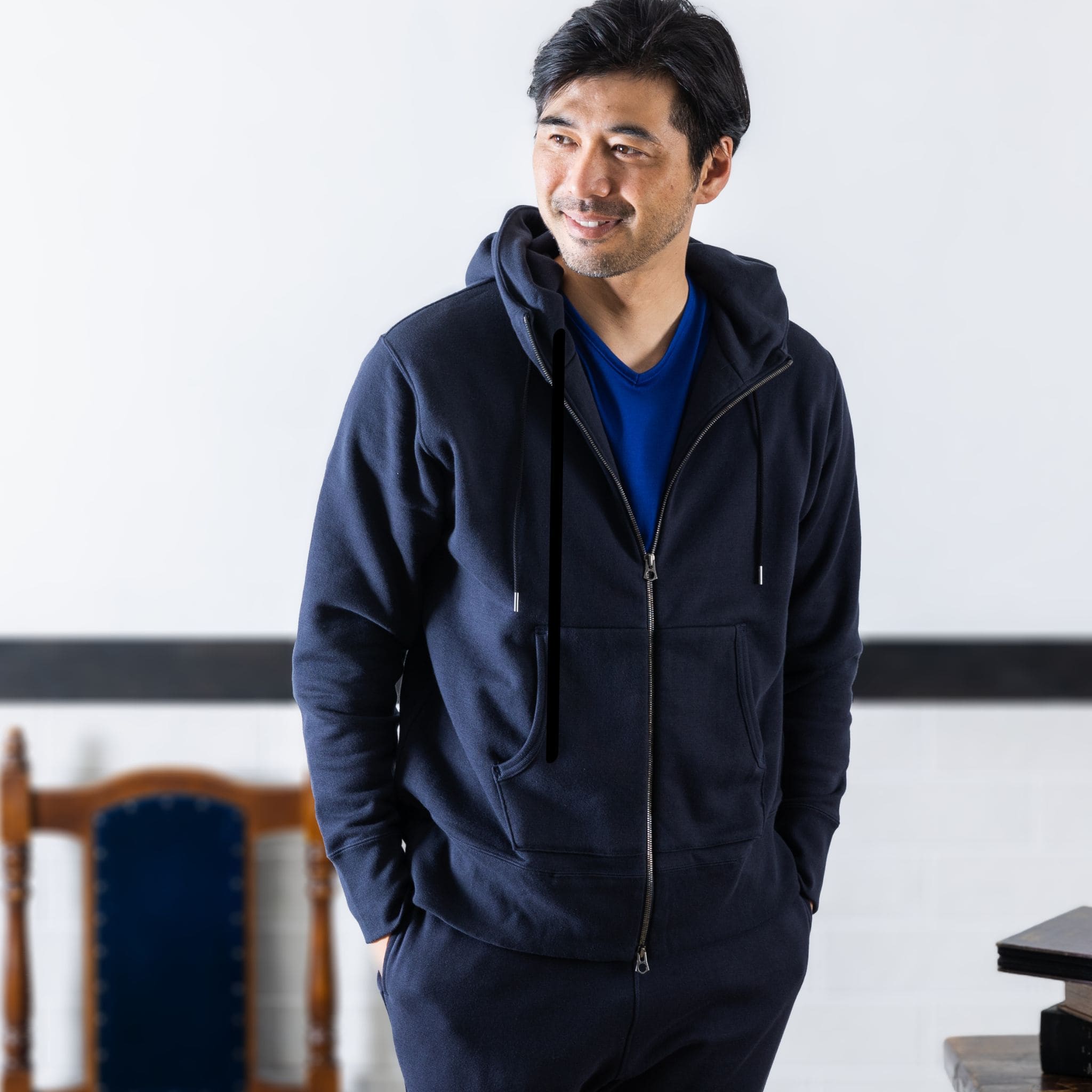 シーアイランドコットン 吊り裏毛 ジップパーカー