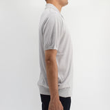 MAYUCA® Washable Silk Short Sleeve Whole Garment Knitted Polo Shirt