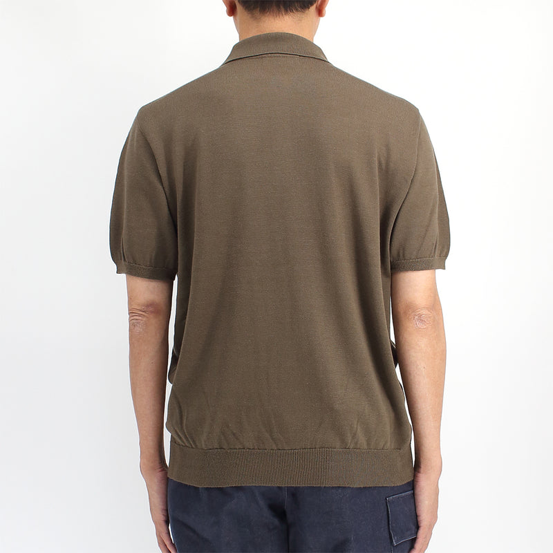 MAYUCA® Washable Silk Short Sleeve WHOLEGARMENT® Knitted Polo Shirt