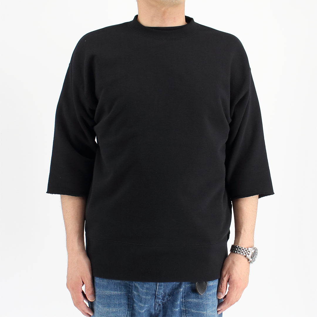 シーアイランドコットン 吊り裏毛 クルーネックスウェット（5分袖）