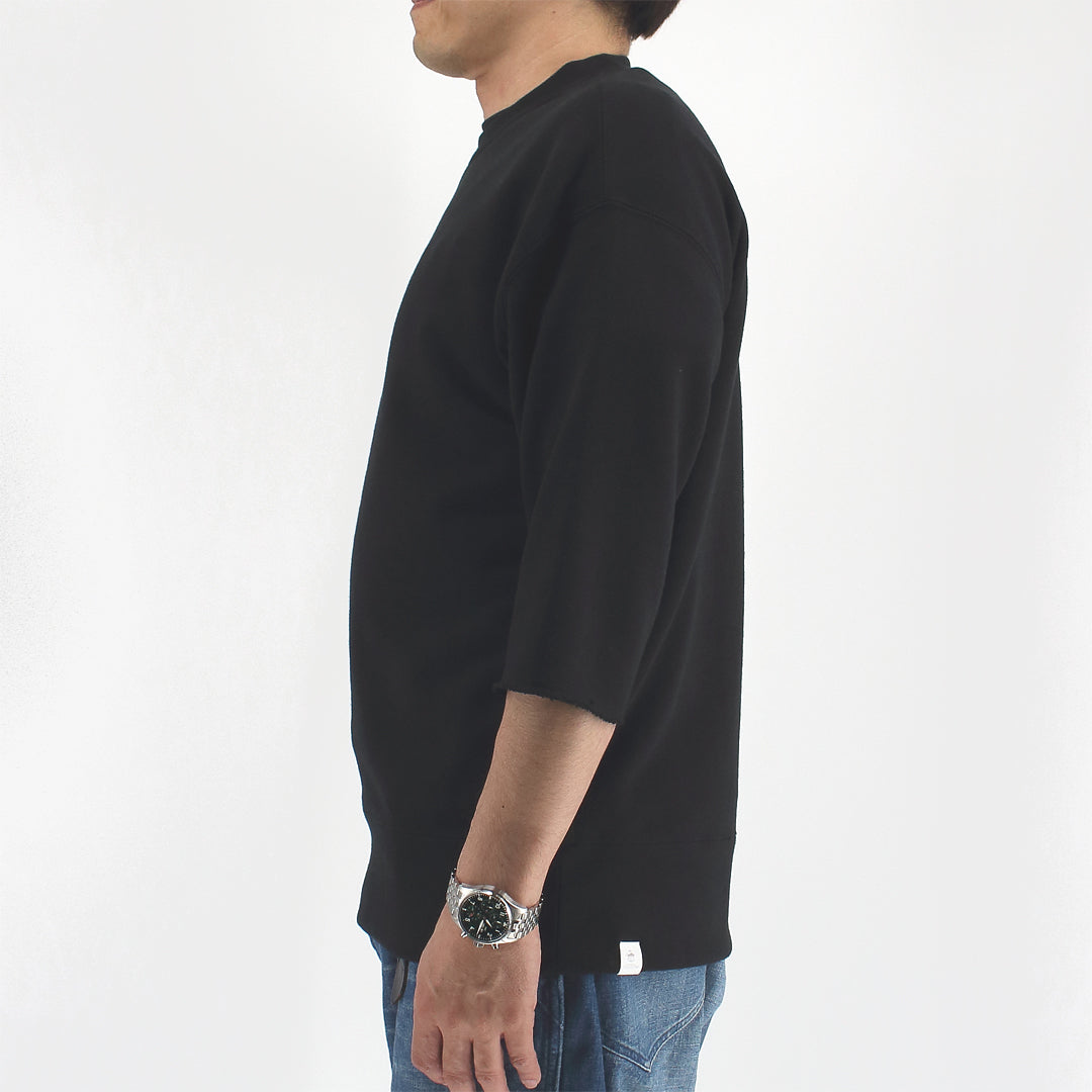 シーアイランドコットン 吊り裏毛 クルーネックスウェット（5分袖）