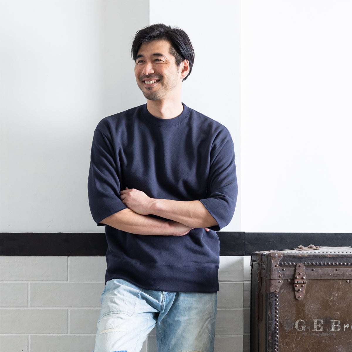 日本製】シーアイランドコットン 吊り裏毛 クルーネックスウェット（5