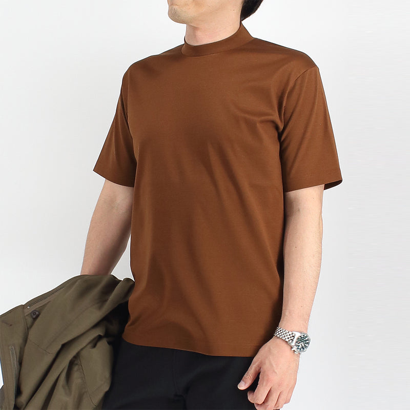 88/2 Double Mercerized Supima Cotton Under Jacket Mock Neck Interlock T-Shirt