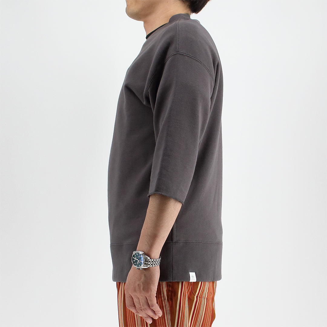 シーアイランドコットン 吊り裏毛 クルーネックスウェット（5分袖）