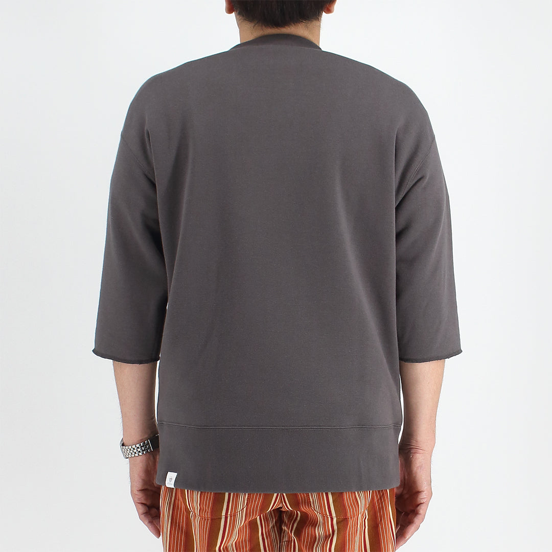 シーアイランドコットン 吊り裏毛 クルーネックスウェット（5分袖）