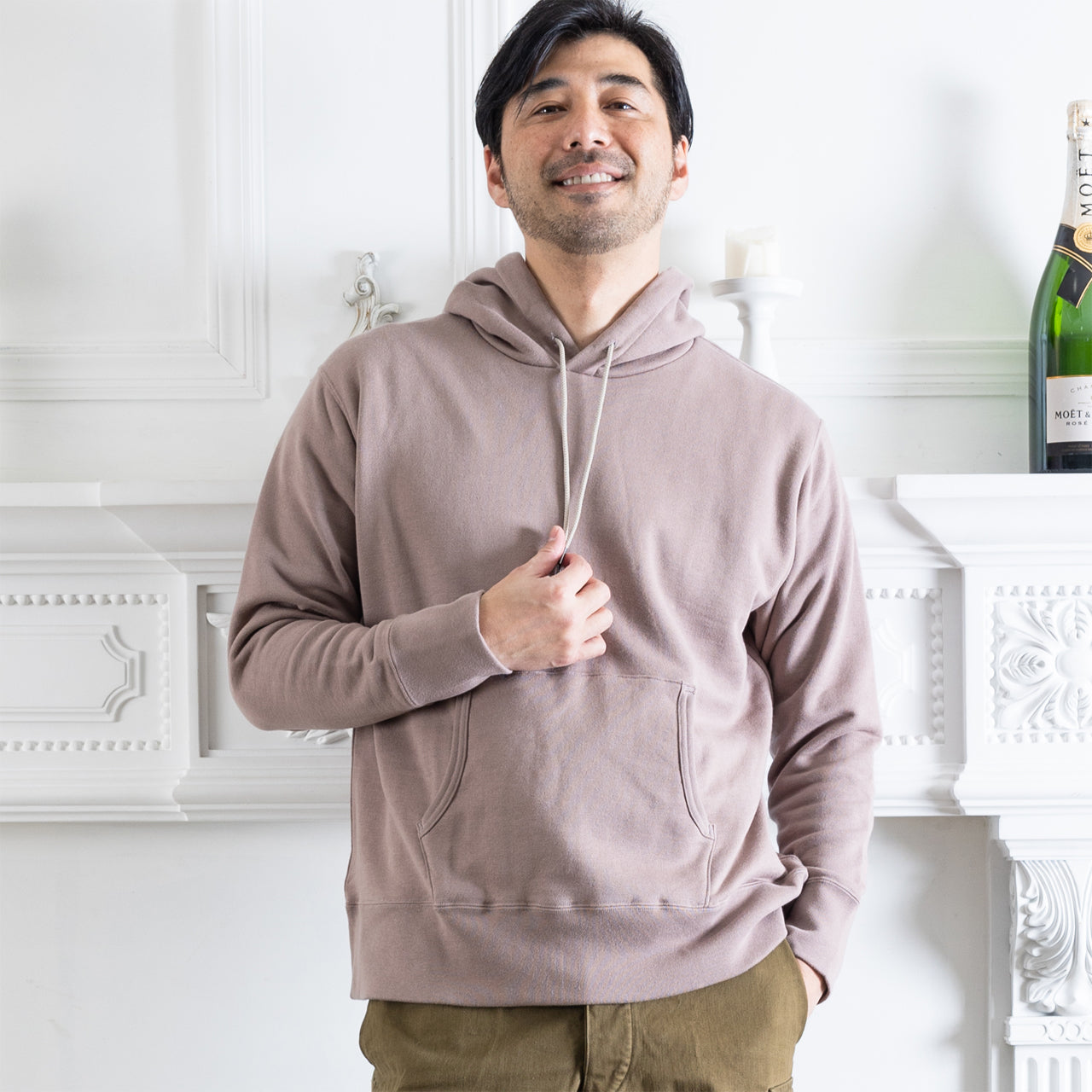 シーアイランドコットンを使用した吊裏毛のフーディーパーカー