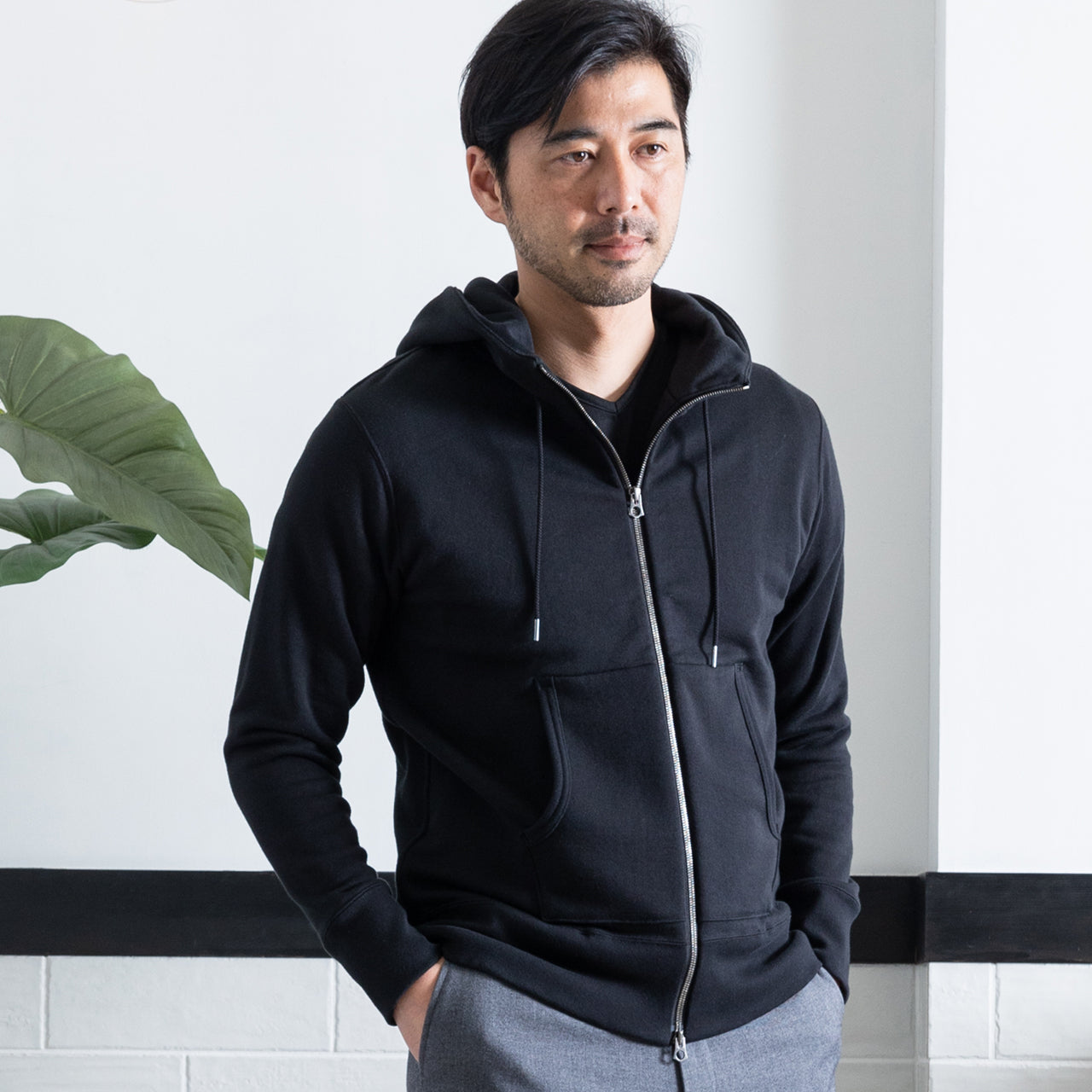 シーアイランドコットン 吊り裏毛 ジップパーカー