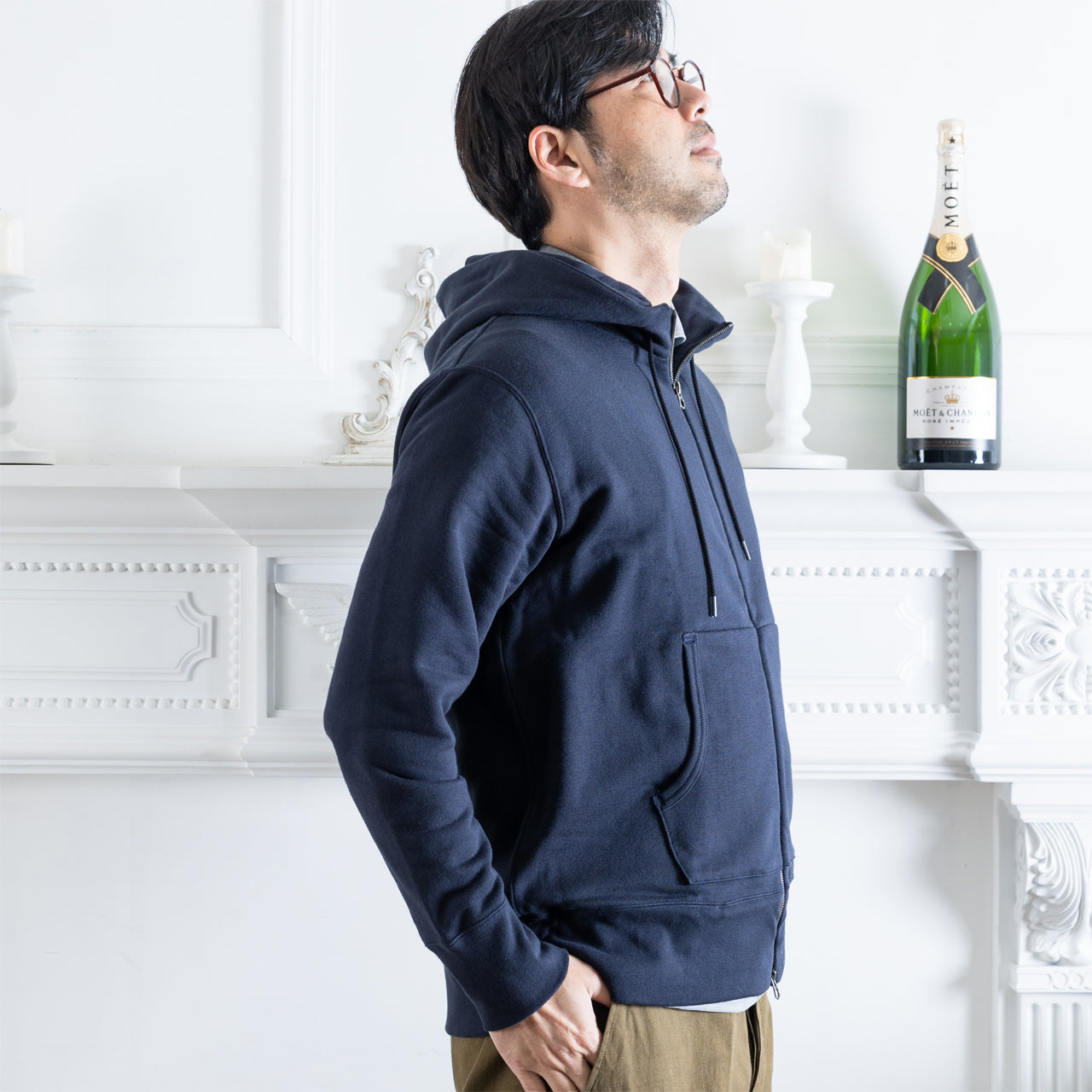 シーアイランドコットン 吊り裏毛 ジップパーカー