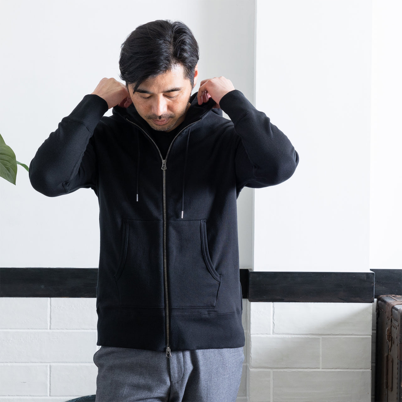 シーアイランドコットン 吊り裏毛 ジップパーカー