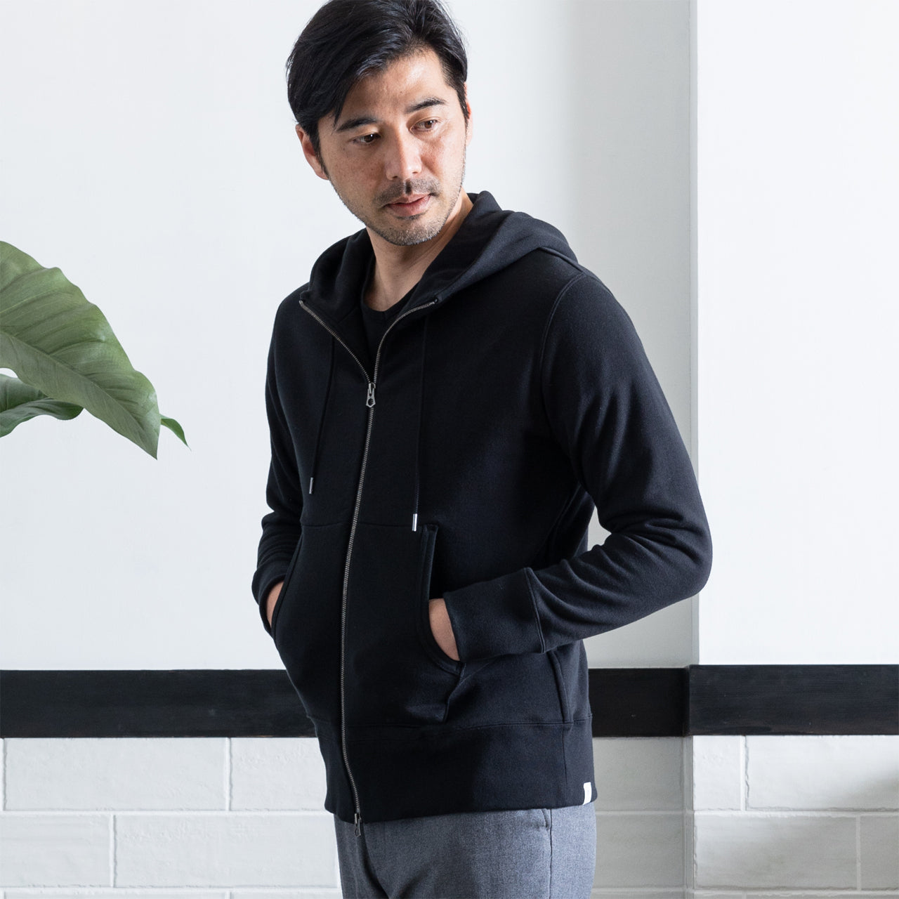 シーアイランドコットン 吊り裏毛 ジップパーカー