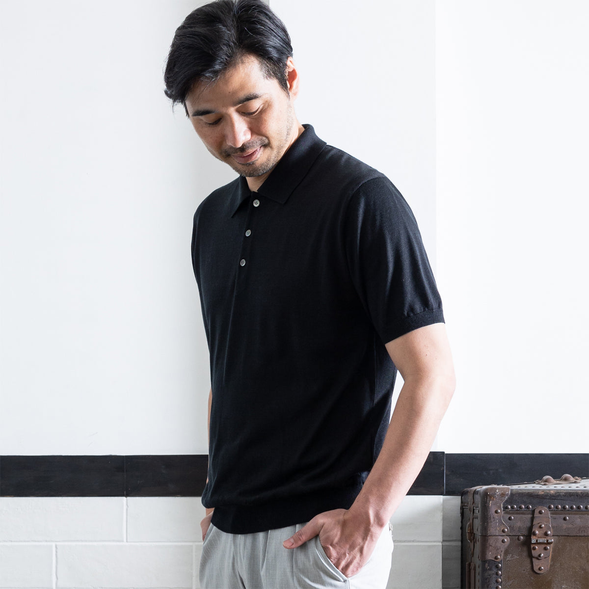 シルク100％ 半袖ニットポロシャツ – circlelabo