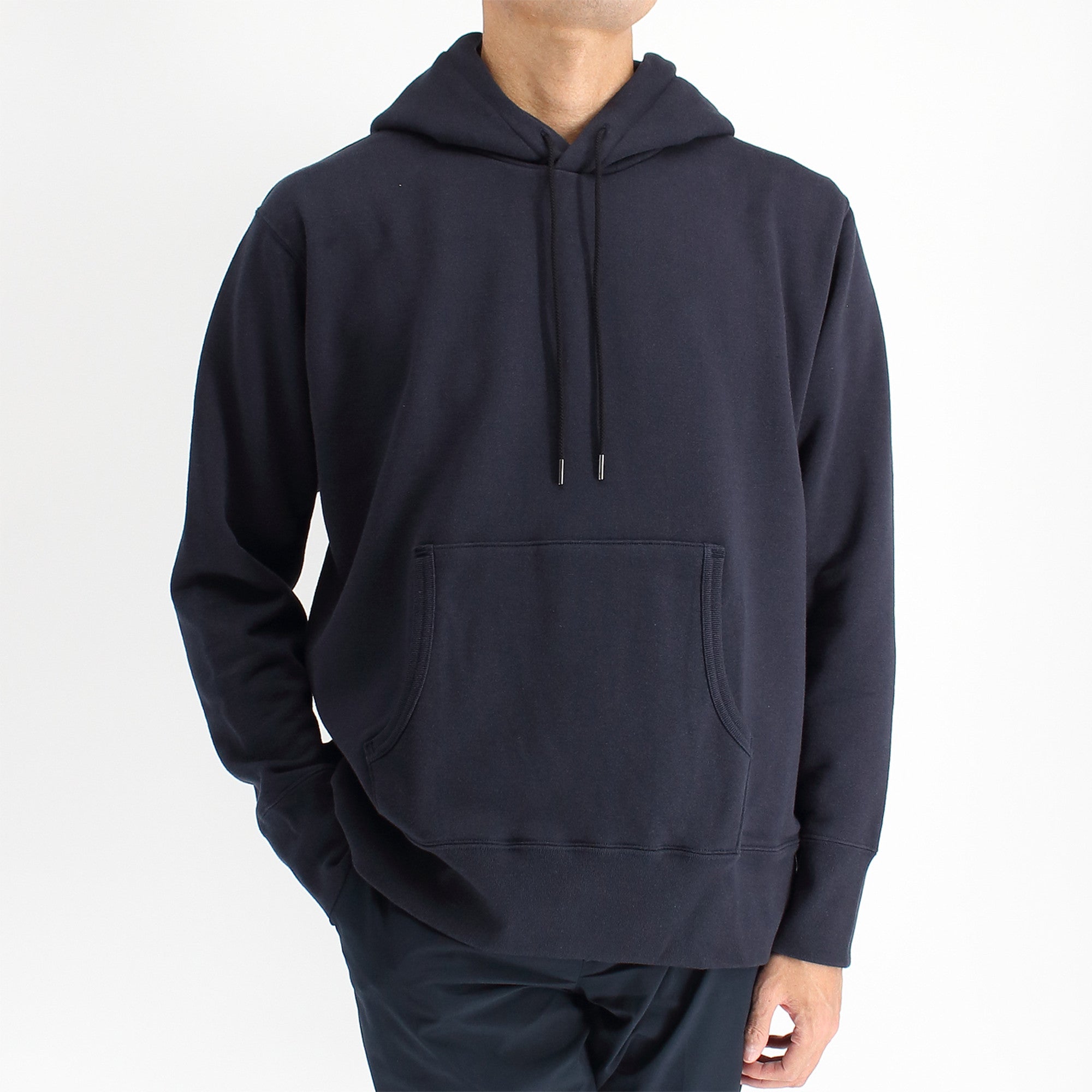 シーアイランドコットンを使用した吊裏毛のフーディーパーカー