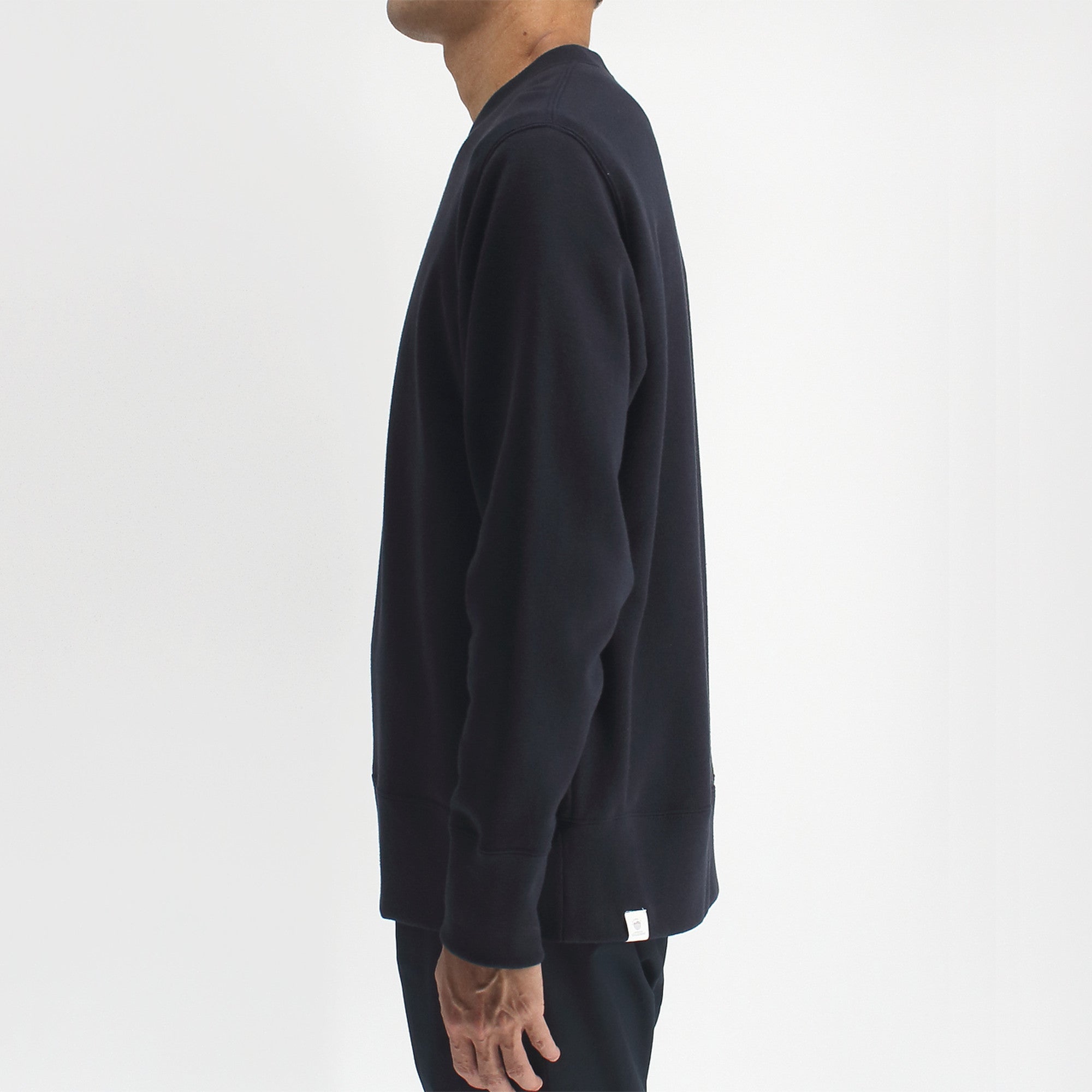 シーアイランドコットンを使用した吊裏毛のクルーネックスウェット