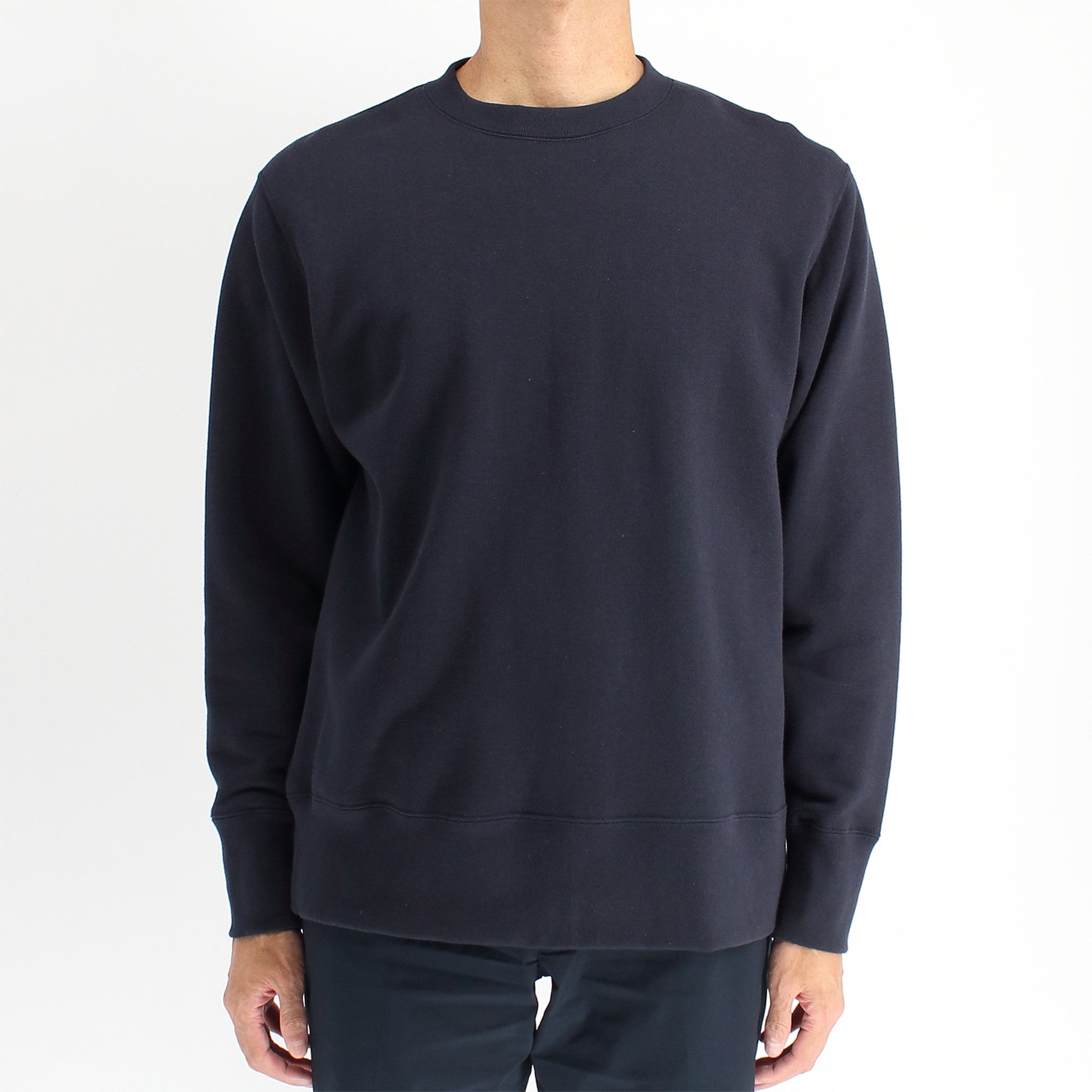 シーアイランドコットンを使用した吊裏毛のクルーネックスウェット