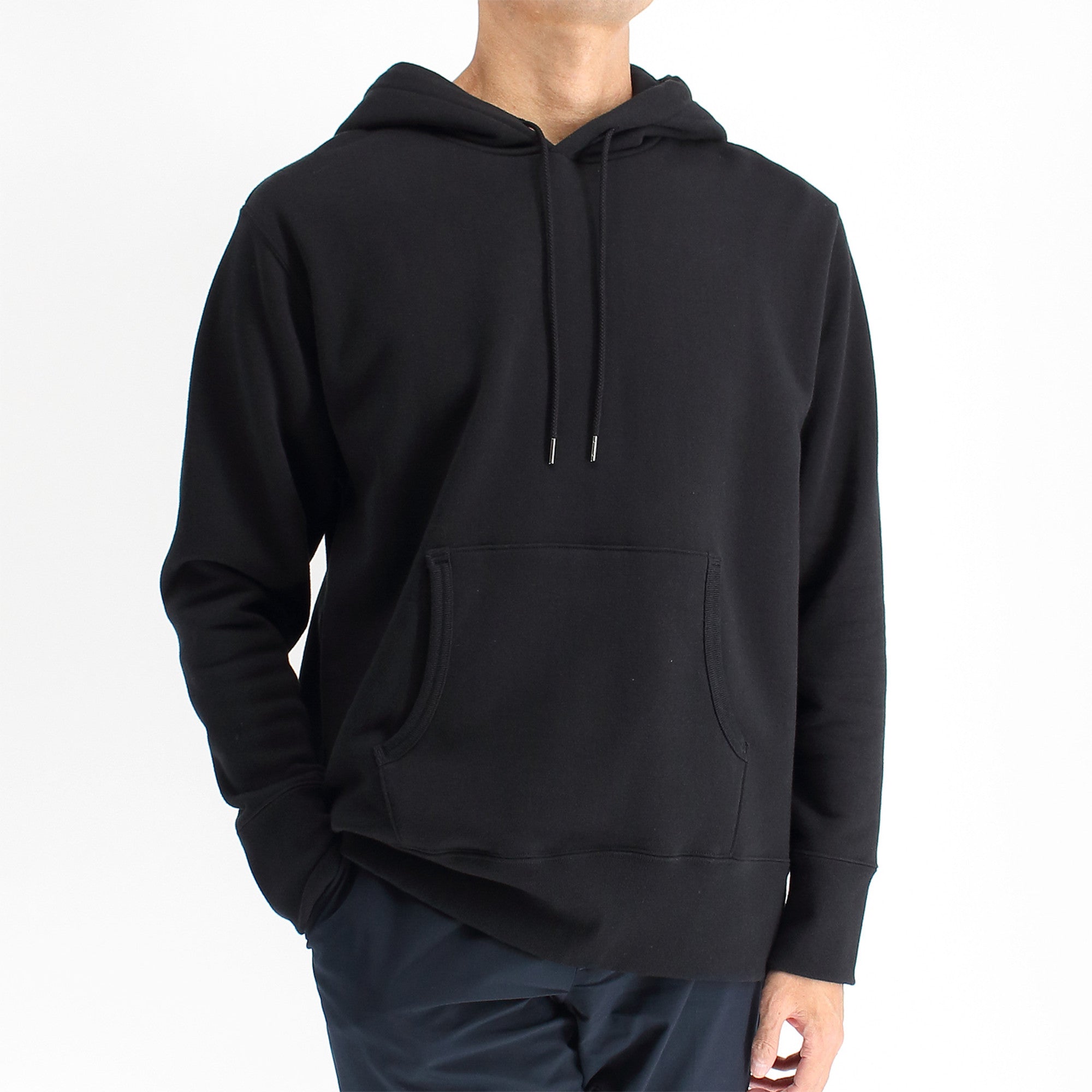 シーアイランドコットンを使用した吊裏毛のフーディーパーカー